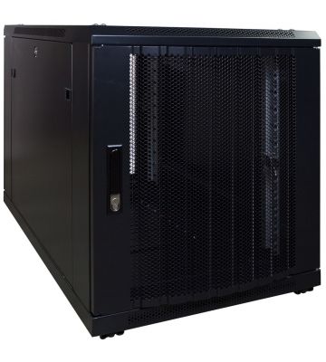 12 HE, kleiner Serverschrank, mit perforierter Fronttür (BxTxH) 600 x 1000 x 720 mm 