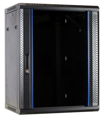 15 HE Serverschrank, Wandgehäuse, mit Glastür (BxTxH) 600 x 450 x 770mm 