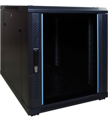 12 HE, kleiner Serverschrank, mit Glastür (BxTxH) 600 x 800 x 720 mm 