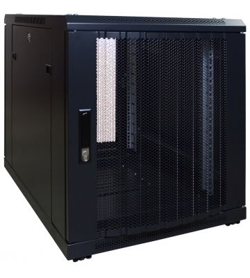 12 HE, kleiner Serverschrank, mit perforierter Fronttür (BxTxH) 600 x 800 x 720 mm 