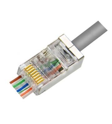 CAT6a Pass Through RJ45 Netzwerkstecker - geschirmt - für flexible Kabel