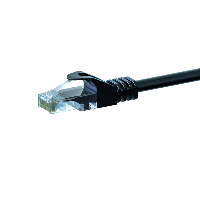 CAT5e Netzwerkkabel, U/UTP, 1.50 meter, Schwarz, 100% Kupfer