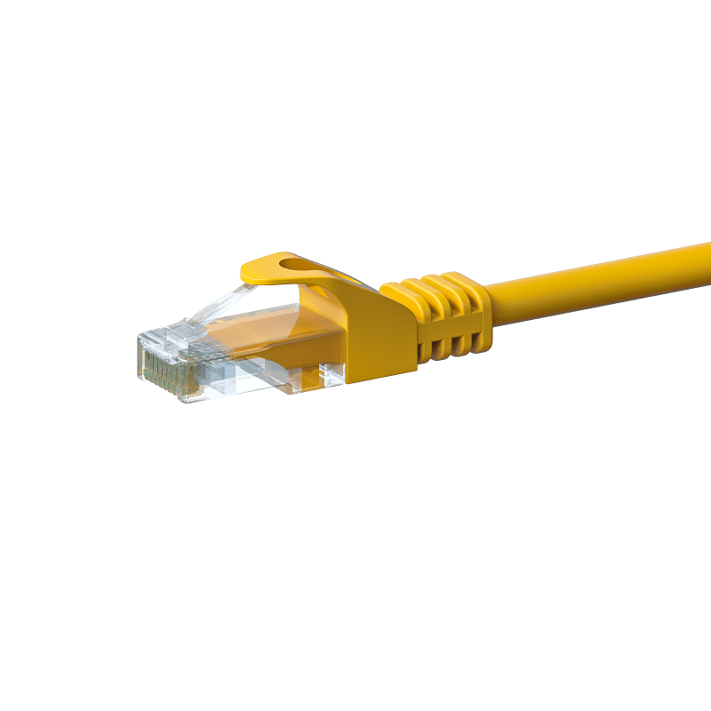 CAT5e Netzwerkkabel, U/UTP, 0.50 meter, Gelb, 100% Kupfer