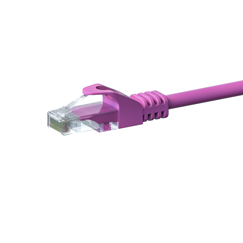 CAT5e Netzwerkkabel, U/UTP, 0,25 Meter, Rosa, 100% Kupfer