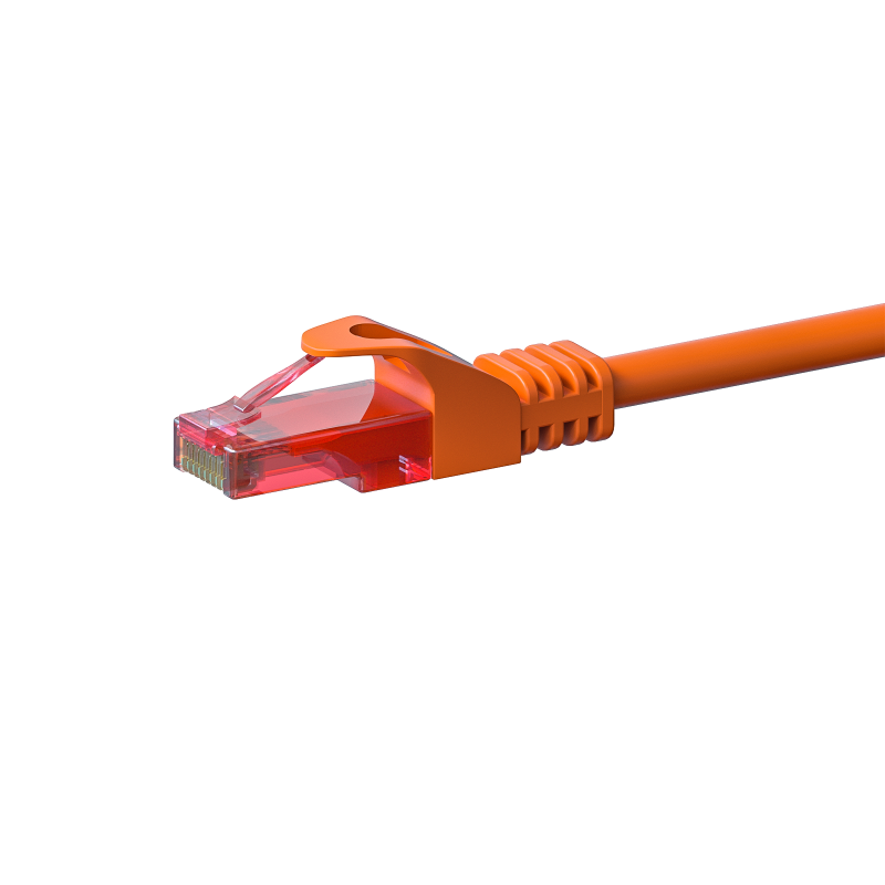 CAT6 Netzwerkkabel, U/UTP, 1 meter, Orange, 100% Kupfer