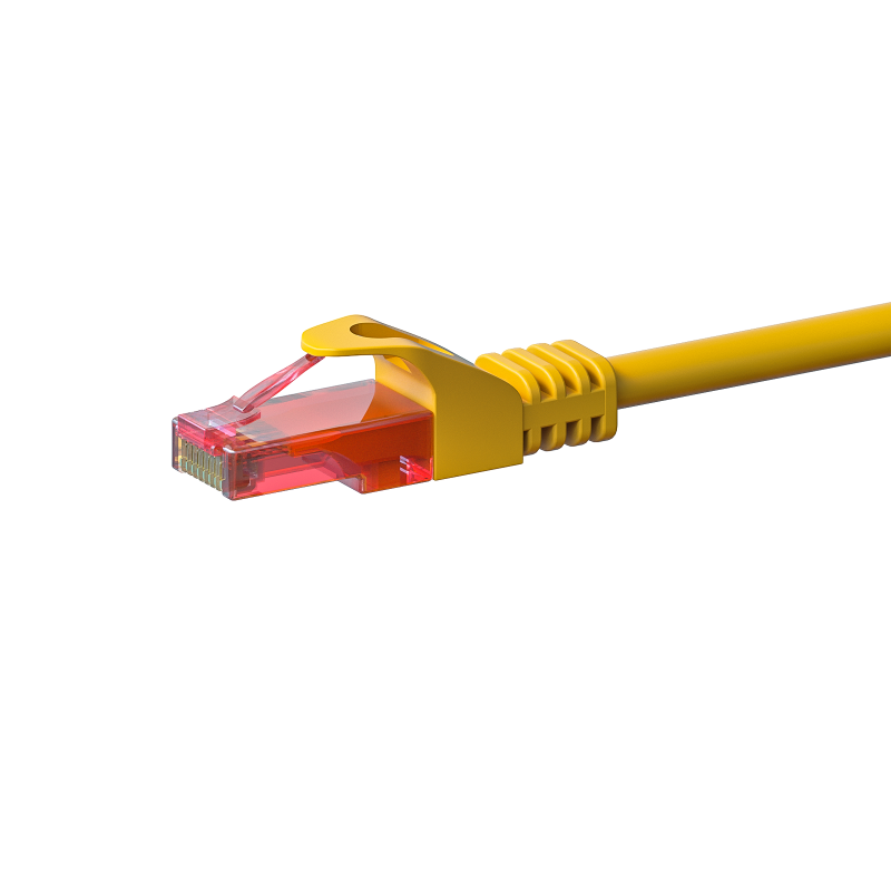 CAT6 Netzwerkkabel, U/UTP, 2 meter, Gelb, 100% Kupfer