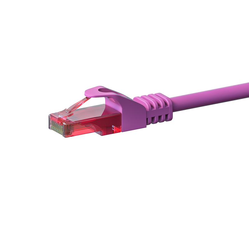 CAT6 Netzwerkkabel, U/UTP, 15 meter, Rosa, 100% Kupfer