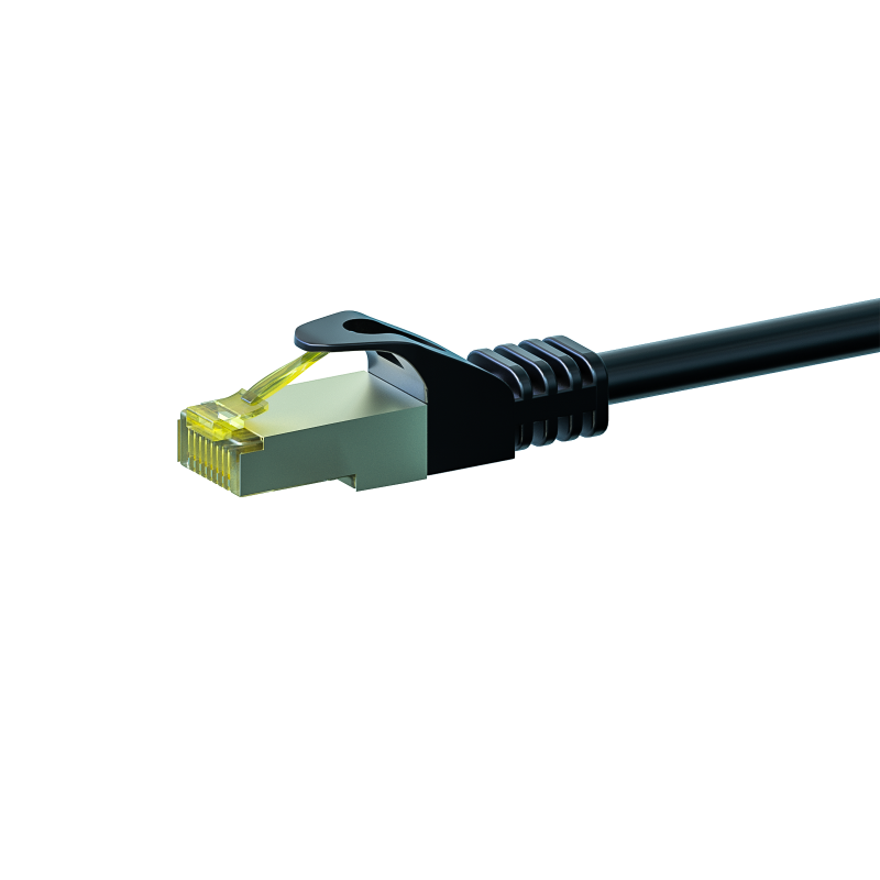  RJ45 Netzwerkkabel S/FTP (PiMF), mit CAT 7 Rohkabel, Schwarz, 50m