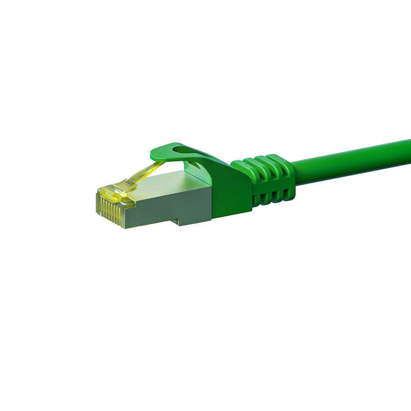 RJ45 Netzwerkkabel S/FTP (PiMF), mit CAT 7 Rohkabel, Grün, 1m