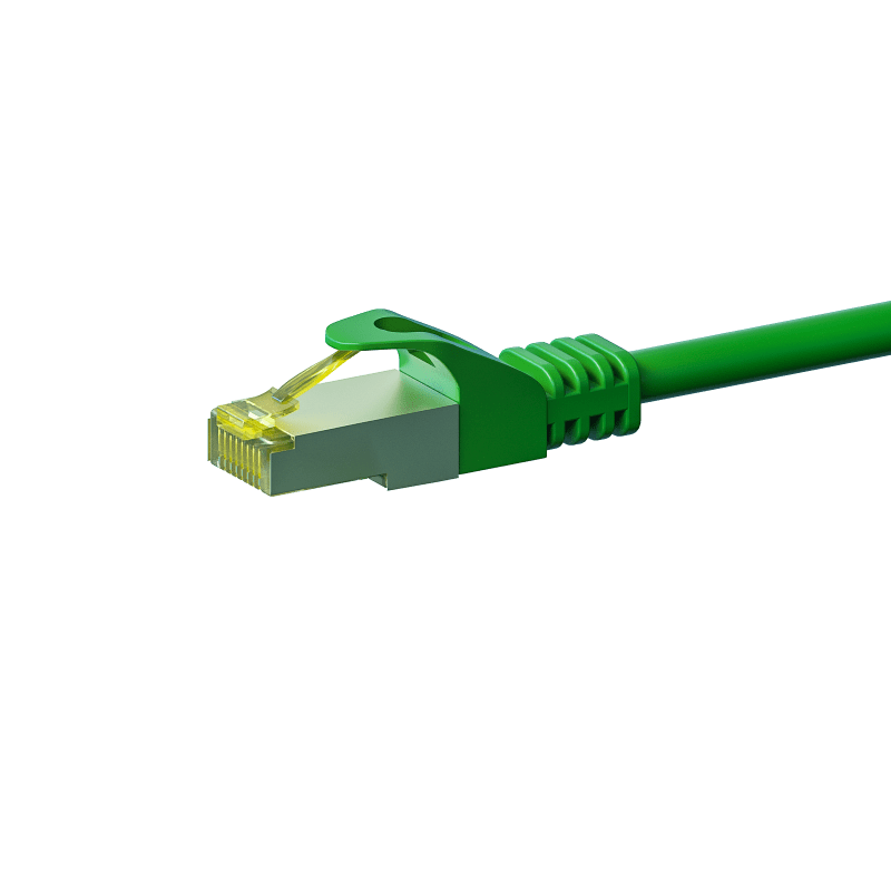 RJ45 Netzwerkkabel S/FTP (PiMF), mit CAT 7 Rohkabel, Grün, 10m