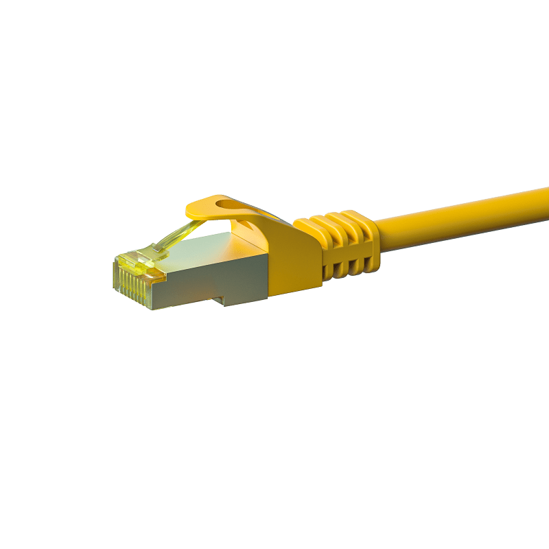 RJ45 Netzwerkkabel S/FTP (PiMF), mit CAT 7 Rohkabel, Gelb, 7,50m