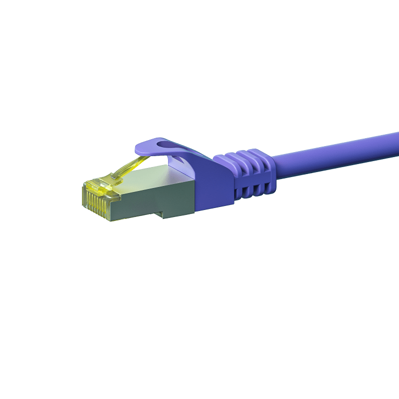 RJ45 Netzwerkkabel S/FTP (PiMF), mit CAT 7 Rohkabel, Violett, 2m