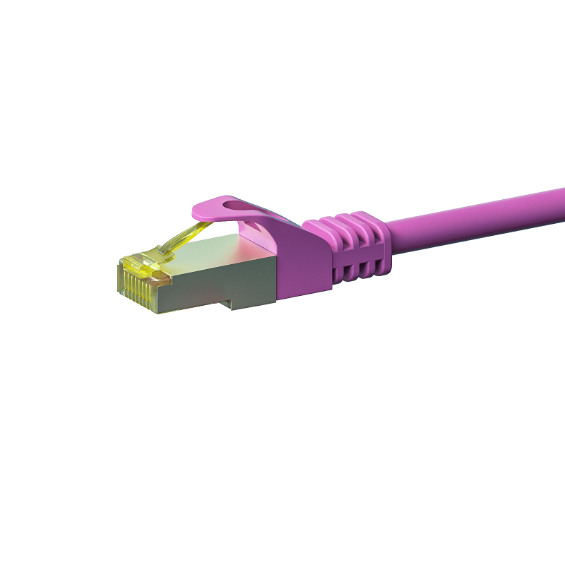 RJ45 Netzwerkkabel S/FTP (PiMF), mit CAT 7 Rohkabel, Rosa, 20m