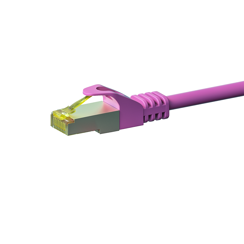  RJ45 Netzwerkkabel S/FTP (PiMF), mit CAT 7 Rohkabel, Rosa, 50m