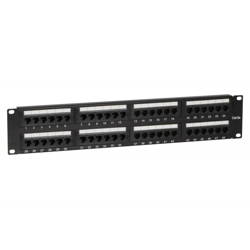 CAT 5e, UTP Netzwerk-Patchpanel, 19”, 48-fach.