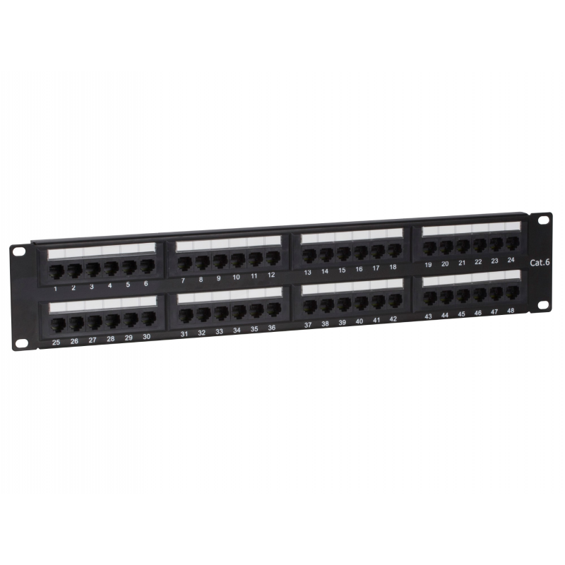 CAT6, UTP Netzwerk-Patchpanel, 19”, 48-fach.