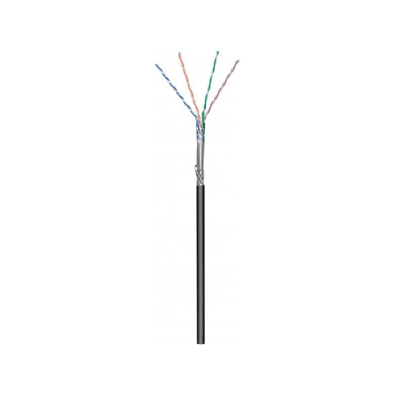 CAT6 Outdoor Netzwerkkabel, S/FTP, AWG 26/7 (Flexibel), 305 Meter, Schwarz, CCA